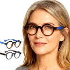 Round Small Frame Reading Glasses for Women Readers for Men Blue Light Blocking Retro