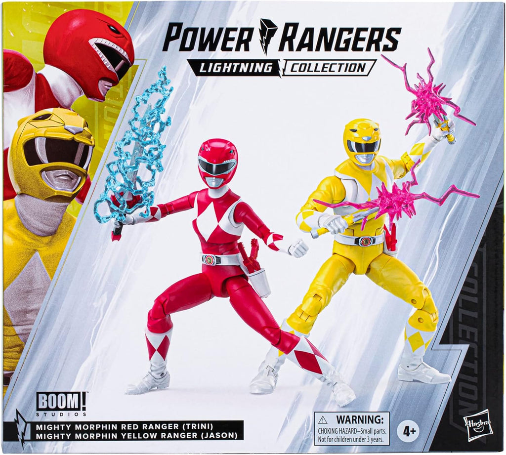 Hasbro Power Rangers Lightning Collection Mighty Morphin Yellow Ranger & Red Ranger ''Swap'' Jason & Trini Boom Comics 2-Pack 6-Inch Action Figures, (F6887)