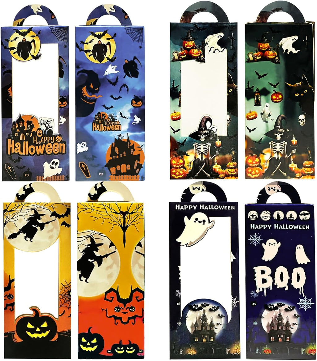 24PCS Halloween Treat Boxes for Party Favors, Trick or Treat Candy Gift Bags, Halloween Snack Cookie Goodie Packaging Supplies