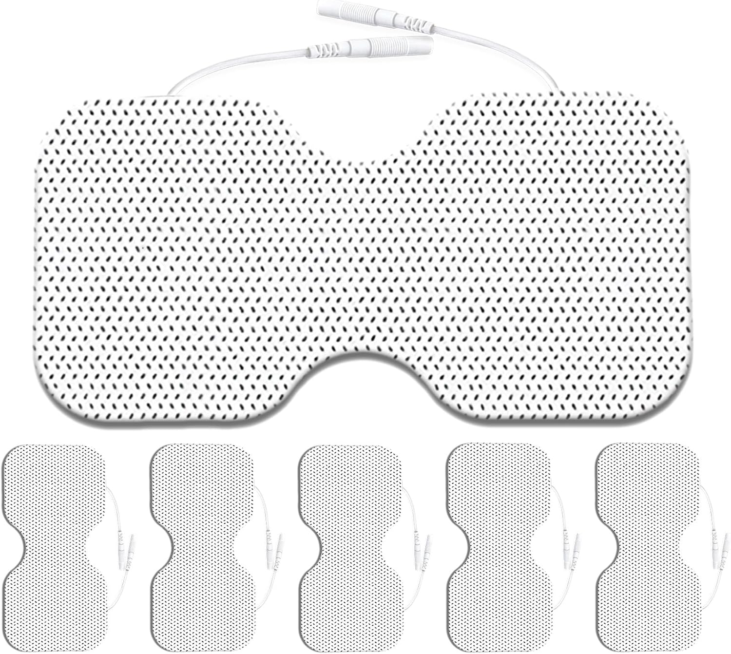 Tens Unit Electrode Pads 4x8" for Back Pain Relief Extra Large Butterfly Shaped EMS TENS Pads Compatible with TENS 7000, AUVON TENS, 2mm Pin Connector- 6 Pcs