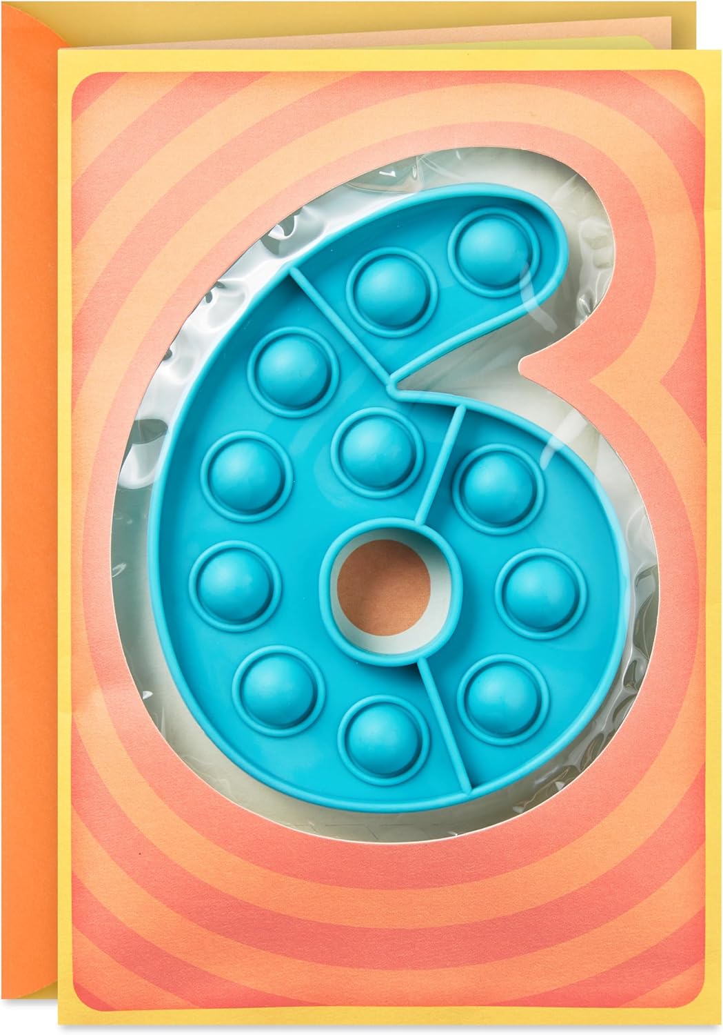 Hallmark 6th Birthday Card for Kids with Detachable Pop It! Toy