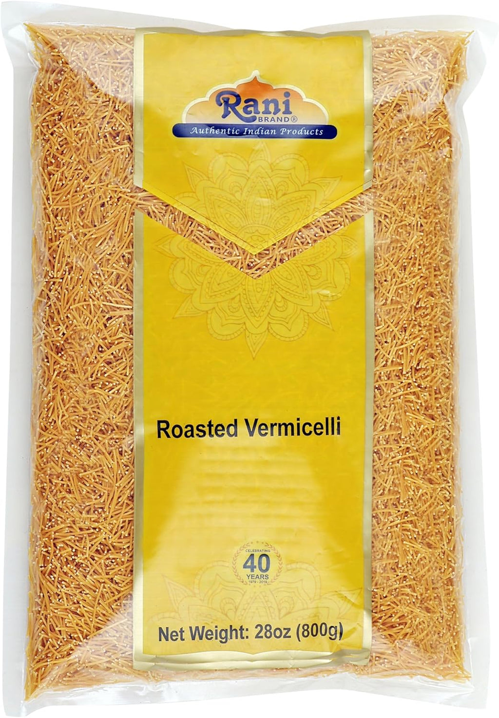 Rani Roasted Vermicelli (Roasted Wheat Noodles) 28oz (1.75lbs) 800g ~ All Natural | Vegan | NON-GMO | Indian Origin