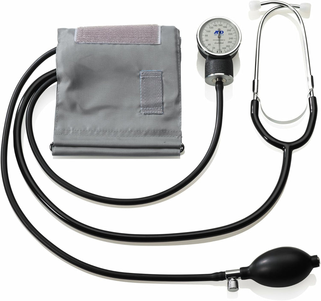 A&D Medical Professional Aneroid Sphygmomanometer UA-101 with Stethoscope & Adult Cuff (25-36cm / 10-14" Range), Blood Pressure Machine with Case