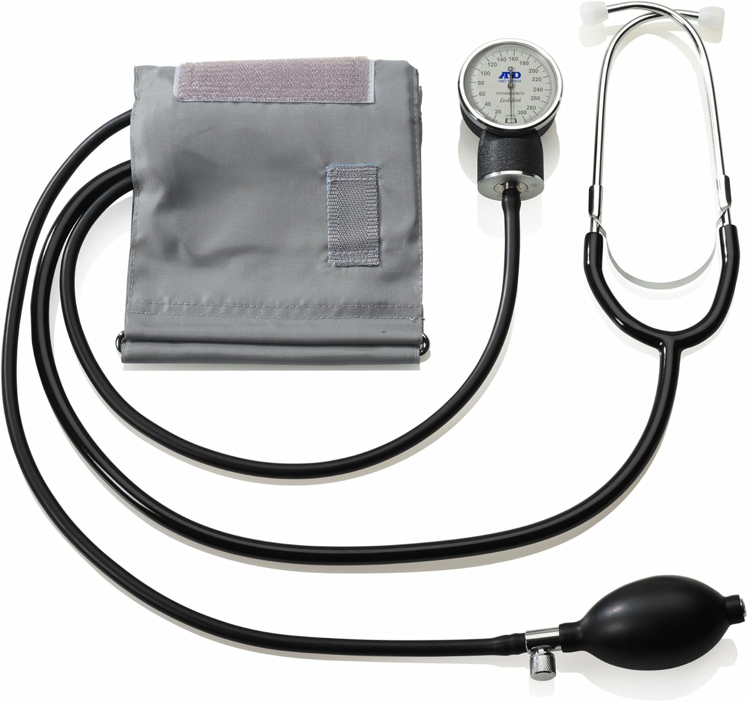 A&D Medical Professional Aneroid Sphygmomanometer UA-101 with Stethoscope & Adult Cuff (25-36cm / 10-14" Range), Blood Pressure Machine with Case