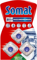 SOMAT 5-in-1 machine cleaner (3 WL), anti-limescale dishwasher cleaner for monthly use, cleaning tabs for the dishwasher for longer life, without extra rinse cycle