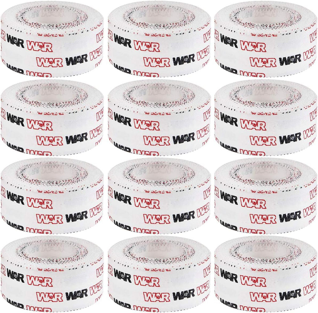 WAR Tape EZ Rip Premium Athletic Medical Sports Tape | No Sticky Residue | 30 ft Rolls | Best for Athletes & Trainers | Ideal for Fingers, Ankles, Wrists, and Equipment | 1 Inch (Pack of 12)