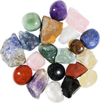 Rileryan 20 PCS 1'' Natural Raw Crystals Tumbled Crystals Bulk Polished Stones Chakra Healing Stones for Witchcraft Supplies Gemstones Rocks