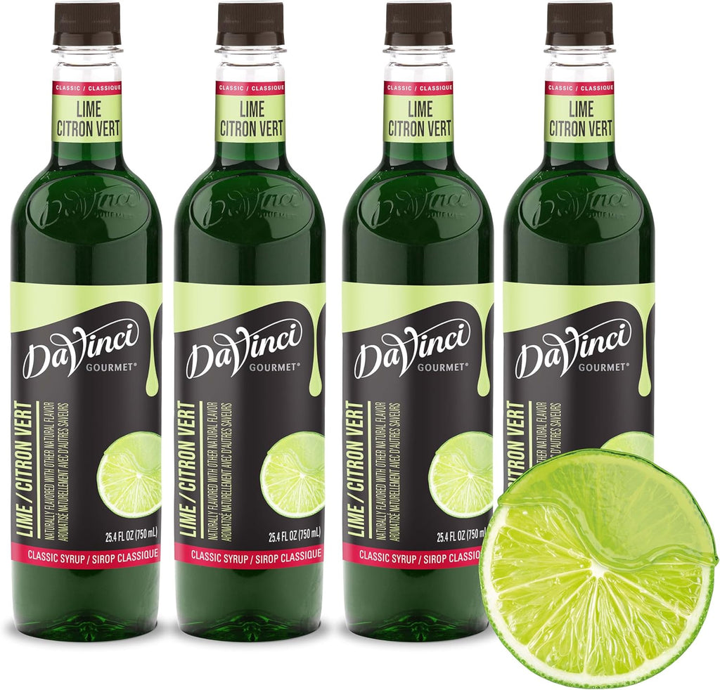 DaVinci Gourmet Classic Lime Syrup, 25.4 Fluid Ounces (Pack of 4)