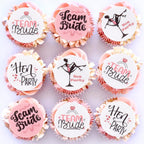 40 Pcs Edible Hen party Cupcake Toppers Wedding Shower Cake Decorations Bachelorette Party Cupcake Picks for Engagement, Bridal Party, DIY Dessert Deco