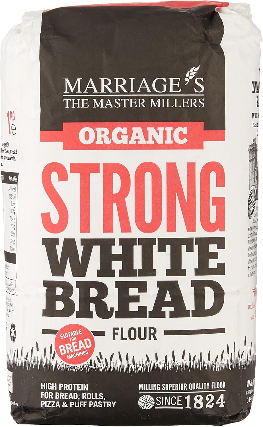 Marriage's Organic Strong White Bread Flour 1kg