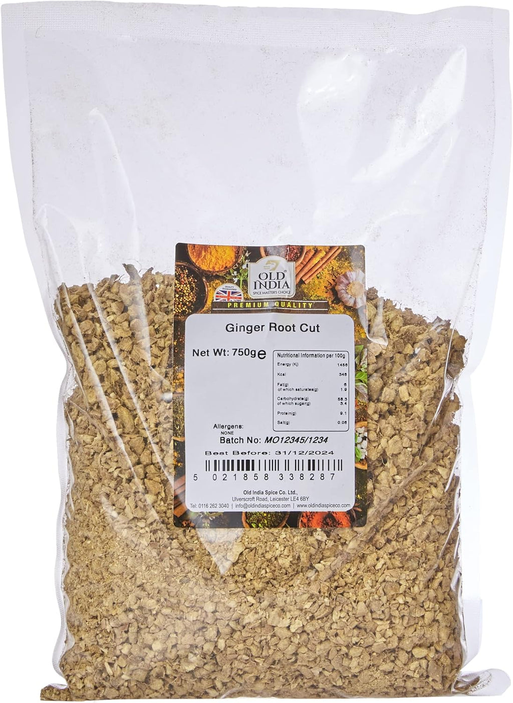 Old India Ginger Root Cut 750 g