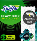 Swiffer Sweeper Heavy Duty Dry Multi-Surface Cloth Refills for Floor Sweeping and Cleaning, Unstopables Fresh Scent, 20 Count