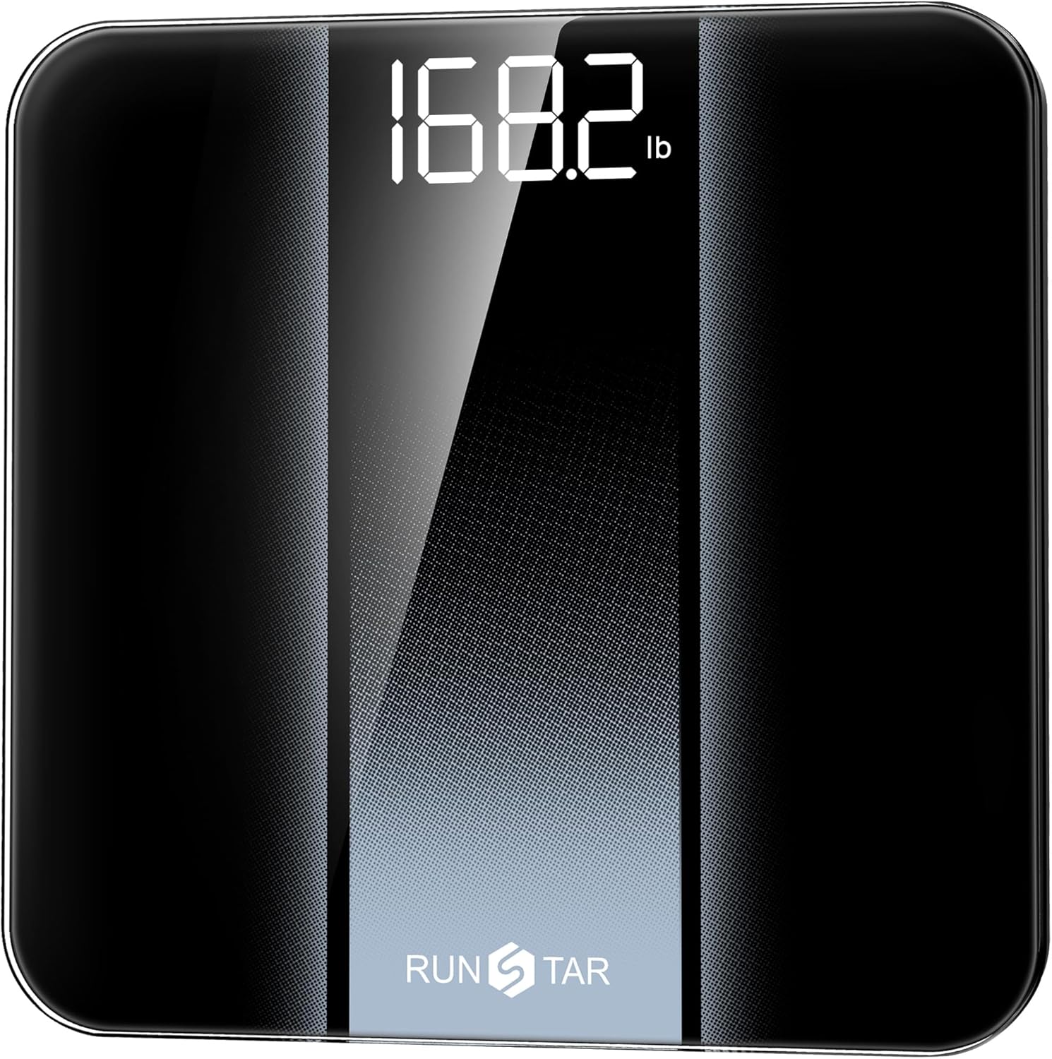 RunStar Digital Bathroom Scale for Body Weight with High Precision, Clear LED Backlight Display, Accurate Scale with 6mm Tempered Glass, 400lb, Silver