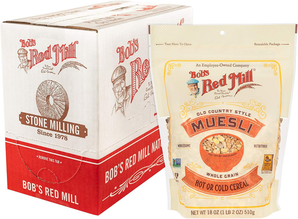 Bob's Red Mill Old Country Style Muesli, 18oz (Pack of 4) - Non GMO, Whole Grain, Vegan, Kosher