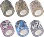 IndigoCase 6 Rolls Self Adhesive Bandage Wrap 2 Inch, CAMO-Mix Color Elastic Athletic Tape, Vet Wrap, Wrist Tape, Small Bandage for Kids, Fingertip, Dog, Pets