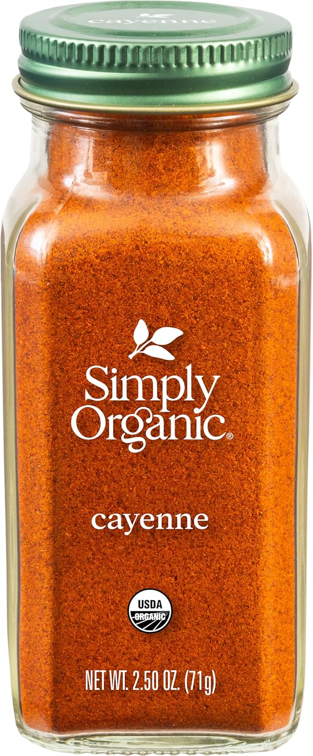 Simply Organic Cayenne Pepper, 2.89 Ounce, Pure, Organic Cayenne Peppers, No GMO's, Kosher Certified