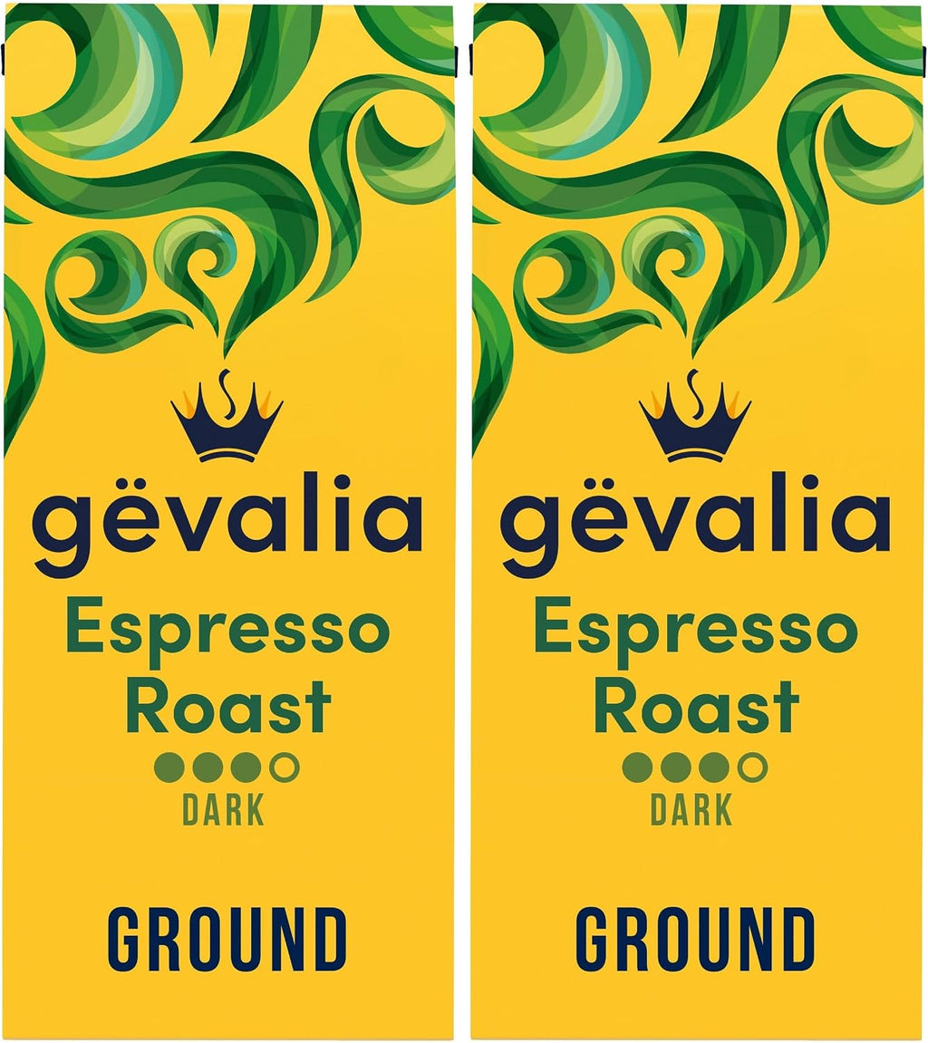 Gevalia Espresso Roast Dark 100% Arabica Ground Coffee , 12 oz Bag (Pack of 2)