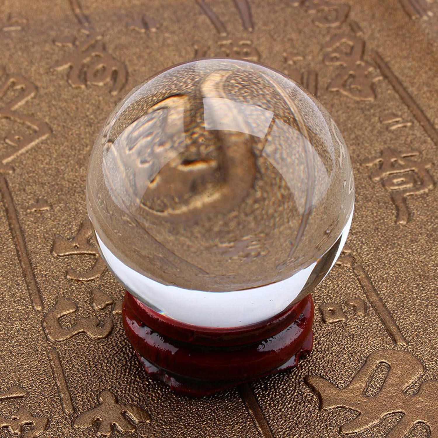 Crystal Ball, 40mm Asian Rare Quartz Crystal Ball with Stand Base for Meditation and Decoration Feng Shui Crystals