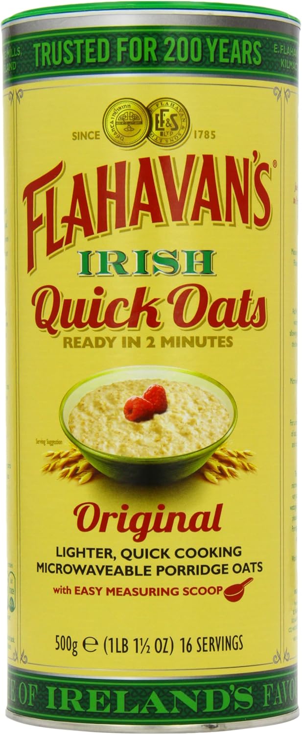Flahavans Quick Oats Drum 500 g (Pack of 6)