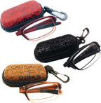 3 PRS Folding Reading +4.00 Glasses Travel 1x Black, 1x Brown, 1x Red Spectacles