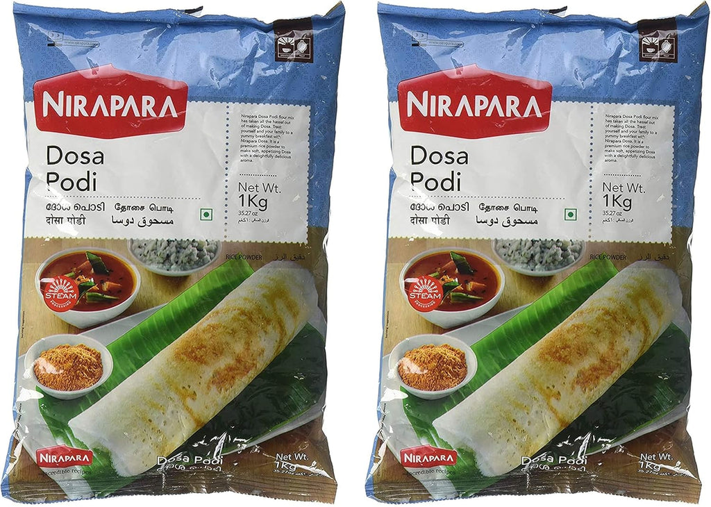 Nirapara Dosa Podi Indian Flour (2 Pack, Total of 2kg)