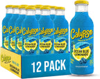 Calypso Lemonade, Ocean Blue Lemonade, Made with Real Fruit, 16 Fl Oz Glass Bottles (Pack of 12)