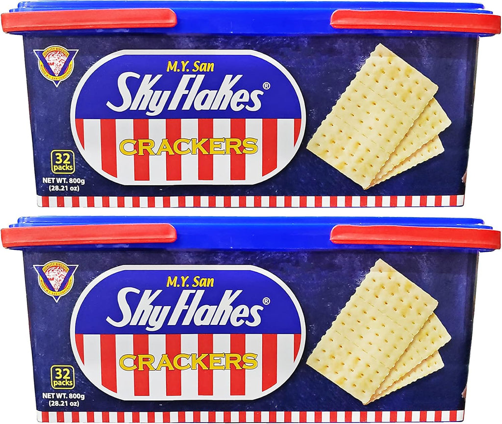 M.Y. San SkyFlakes Philippino Crackers 32 Packs 800g SET of 2
