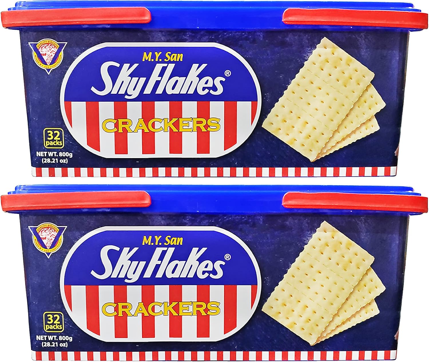 M.Y. San SkyFlakes Philippino Crackers 32 Packs 800g SET of 2