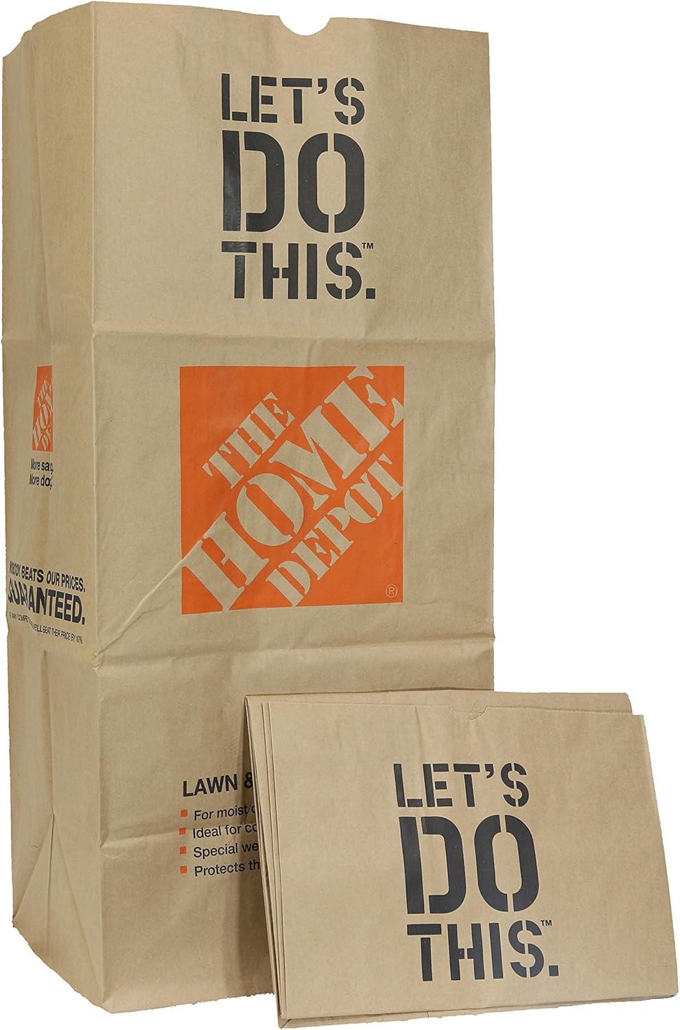 Home Depot Heavy Duty Brown Paper 30 Gallon Lawn and Refuse Bags for Home and Garden (70 Lawn Bags)