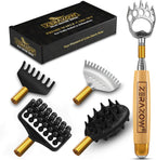 ZERAZOW® Extendable Back Scratcher for Men & Women, Telescoping Wooden Back Scratcher Set with 5 Detachable Heads, Head & Scalp Scratcher, Back Massager Stick, Mother’s Day Gifts for Women & Men