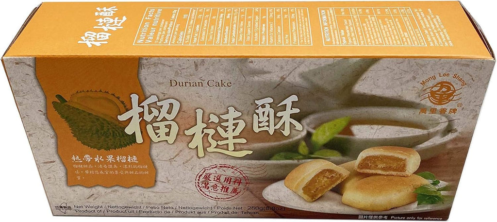 Mong Lee Shang Durian Cake, Durian Taiwanese Shortcake, Fresh Soft Mini Pies with Durian Paste 8.8 Oz Pack of 10