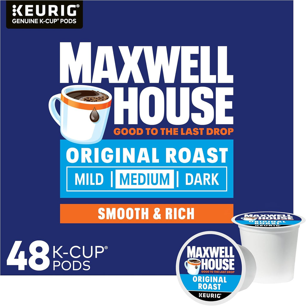 Maxwell House Original Roast Medium Roast K-Cup Coffee Pods, 48 ct Box