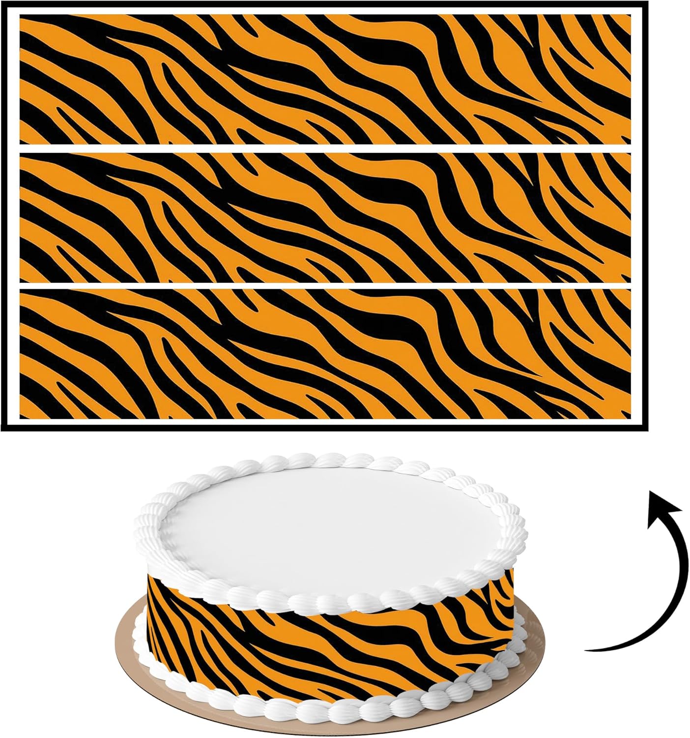 3 pcs Tigger Cake Strips Edible birthday cake strips, cake side borders, Icing Sheets 2.7X11.8