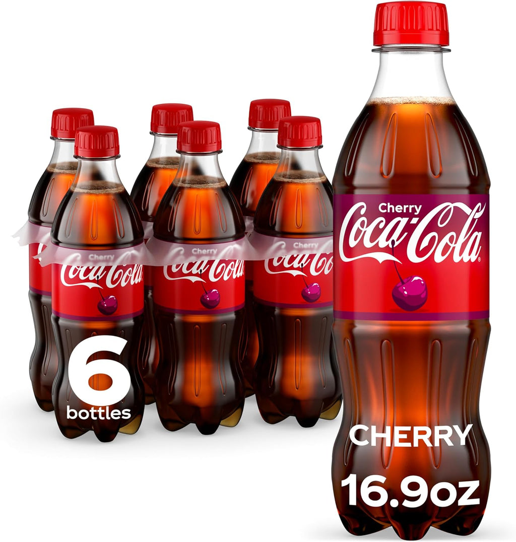 Coca-Cola Cherry Soda Soft Drink, 16.9 fl oz, 6 Pack