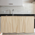 VitalCozy Cabinet Curtains 28" W x 51" L Sink Skirt for Bathroom Kitchen Office Desk Brown Stripes Cabinet Curtains for Classroom Office Home Drape Under Desk Privacy Drape for Laundry Room