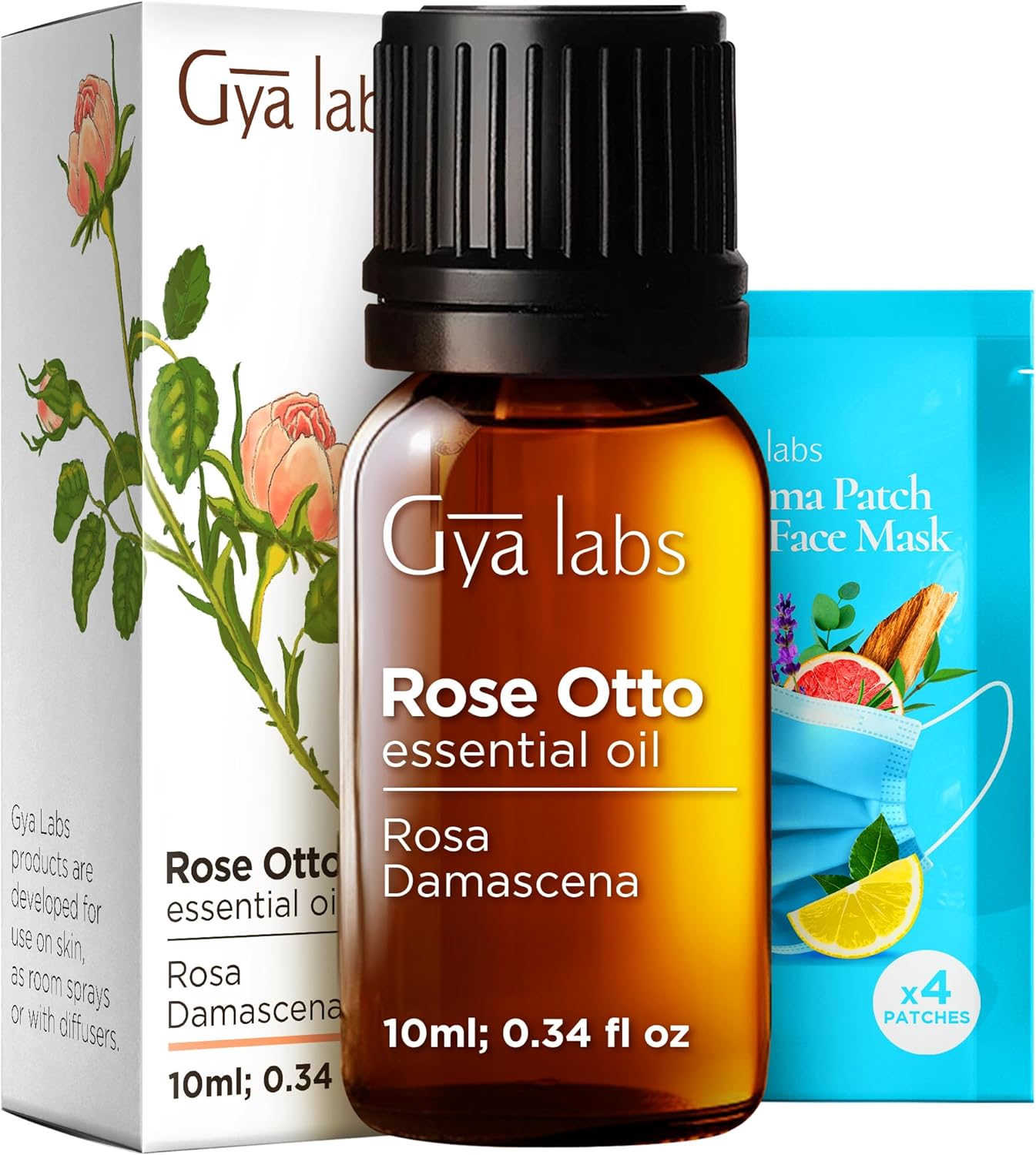 100% Pure Rose Otto Essential Oil - 0.34 Fl Oz - Rose Otto Oil for Hair, Skin, Diffuser, Aromatherapy & DIY Candle Making Scent