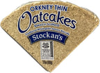 Stockan's Orkney Wholegrain Thin Oatcakes - Traditional Scottish Savoury Biscuits Imported from Scotland - 6 Packs (8 Oatcakes in Each Pack)