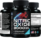 Extra Strength Nitric Oxide Booster - 3X Strength L-Arginine AKG & Citrulline Malate - Men & Women Premium Pre Workout Nitric Booster - Natural Energy & Muscle Support, Bottled in USA - 60 Capsules