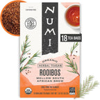 Numi Organic Rooibos Tea, 18 Herbal Tea Bags, Microplastic Free, Packed with Antioxidants, Great for Evening Relaxation