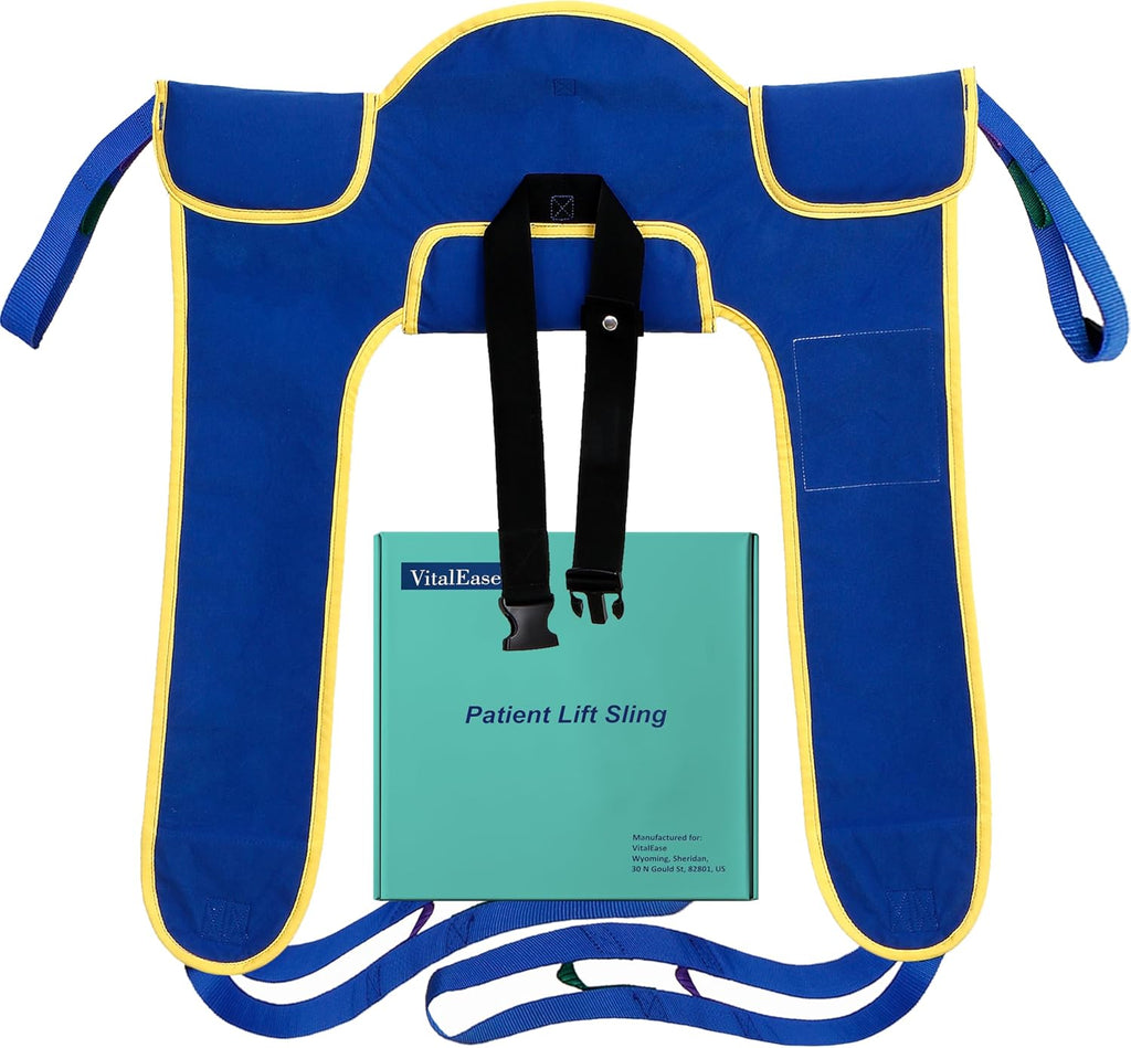 Padded Toileting Lift Sling with Color-Coded Straps - Toilet Assist Device for Elderly, Post-Surgery & Bariatric Patients, 600 lb Capacity | Fits Hoyer Lifts | FSA HSA Eligible (Small)