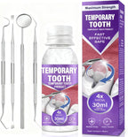 Tooth Repair Kit, Temporary Tooth Filling Kit with 30 Ml & 4 Dental Tool, Fixing Missing & Broken Tooth Replacements for Men and Women, Smile Confidently Again