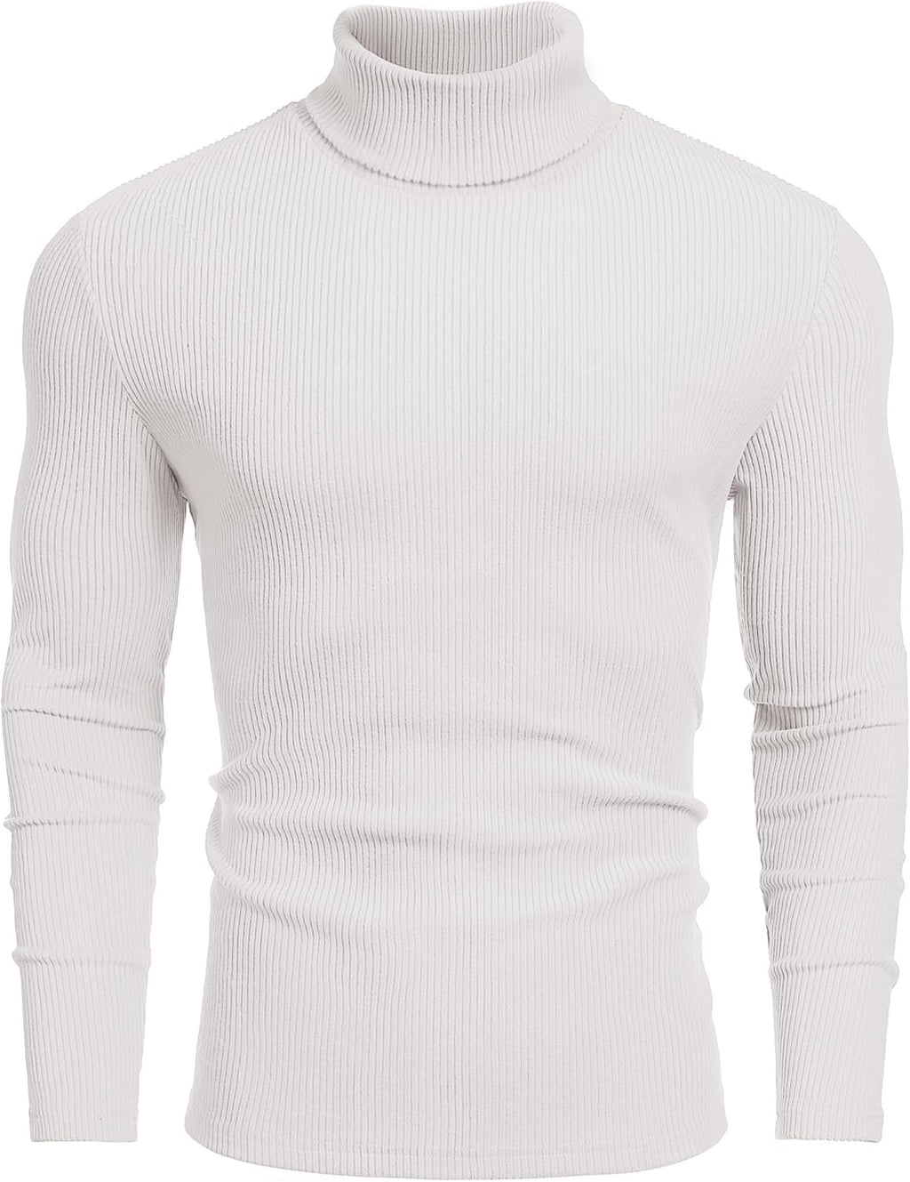 COOFANDY Men's Ribbed Turtleneck Sweater Casual Basic Long Sleeve Knitted Pullover Sweater