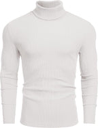 COOFANDY Men's Ribbed Turtleneck Sweater Casual Basic Long Sleeve Knitted Pullover Sweater
