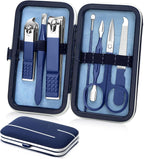 Aceoce Travel Manicure Set Mens Grooming Kit Stainless Steel Nail Clippers Nail Care Tool with Luxurious Travel Case Manicure Pedicure Set Professional Personal Care Gift for Men Family Friends