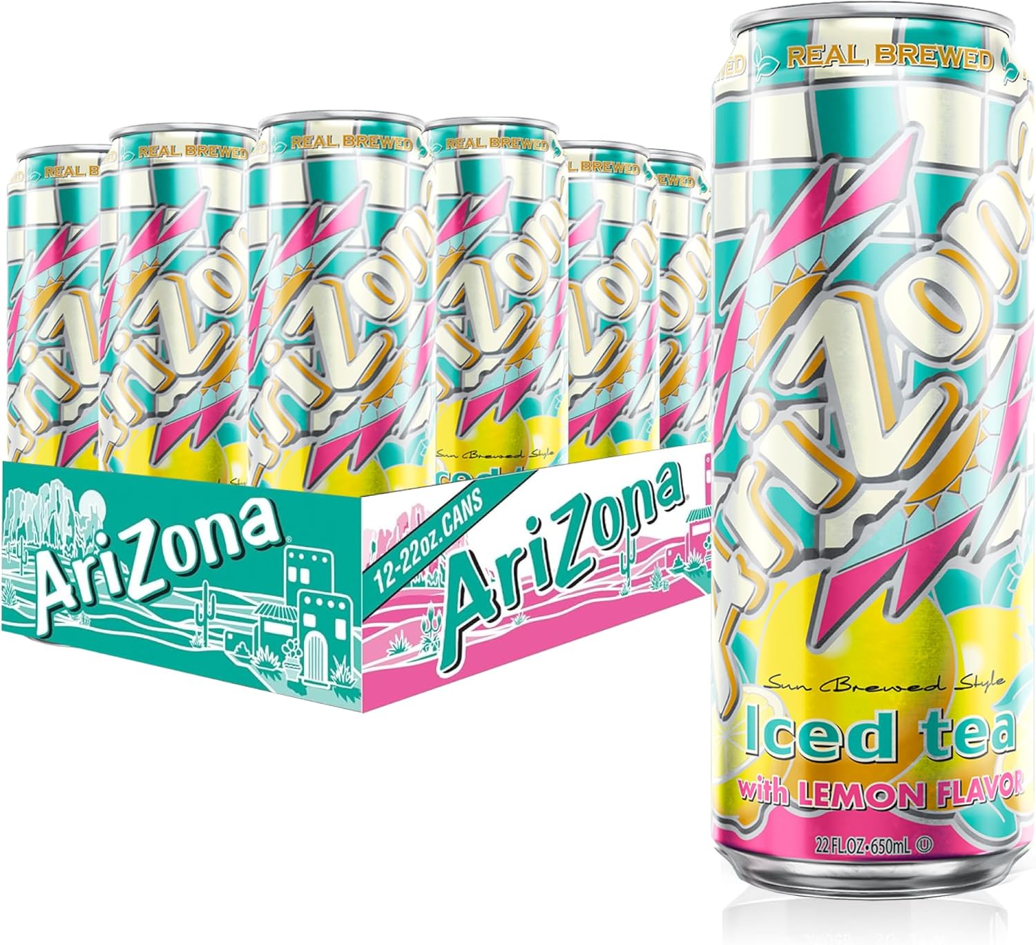 AriZona Lemon Tea - Big Can, 22 Fl Oz (Pack of 12)
