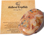 MAIBAOTA 2.4" Large Crazy Lace Agate Crystal Stone Polished Palm Stone Healing Crystals 0.7" Thick Natural Reiki Gemstone Worry Stone Energy Balancing Anxiety Stress Relief Meditation 1 Pc