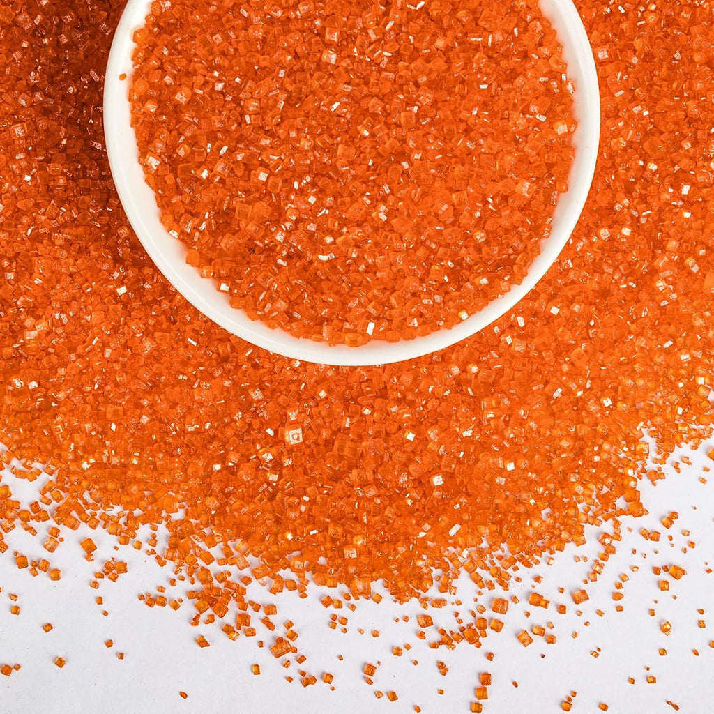 Edible Orange Sprinkles,Sanding Sugar Sprinkle for Cake Decorating,150g,Edible Coarse Sugar Crystals,Sprinkle Mix for Donut Cookies,Ice Cream,Fondant Cake,Caramel Apples,Cupcakes,Desserts,Wedding Birthday Party Easter Supplies