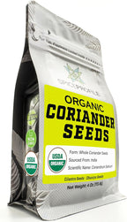 Spice Profile USDA Organic Coriander Seeds, Lab Tested for Heavy Metals, Resealable 4oz Pouch, Dhaniya, Semillas de Cilantro