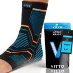 VITTO Ankle Brace for Sprained Ankle - Ankle Compression Sleeve for Men & Women. Ankle Support to Stabalize the Ankle Joint for Injury Prevention and Ankle Sprain Relief (M)