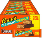 REESE'S Crunchy Peanut Peanut Butter and Peanuts King Size, Candy Bars, 3.2 oz (18 Count)